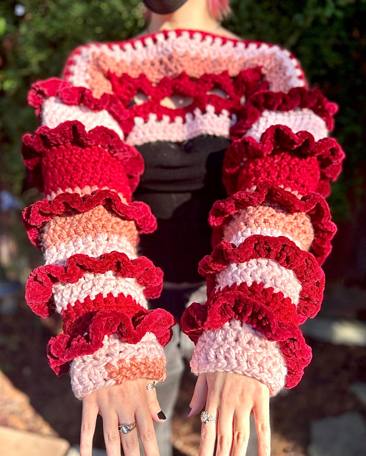 Crochet clown bolero top