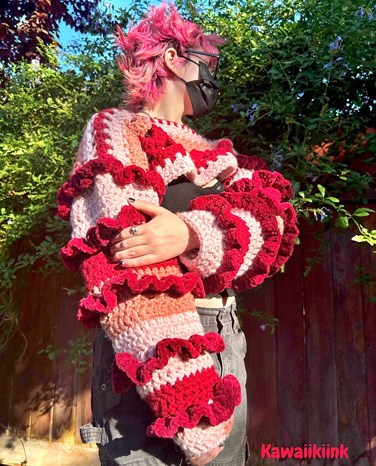 Crochet clown bolero top