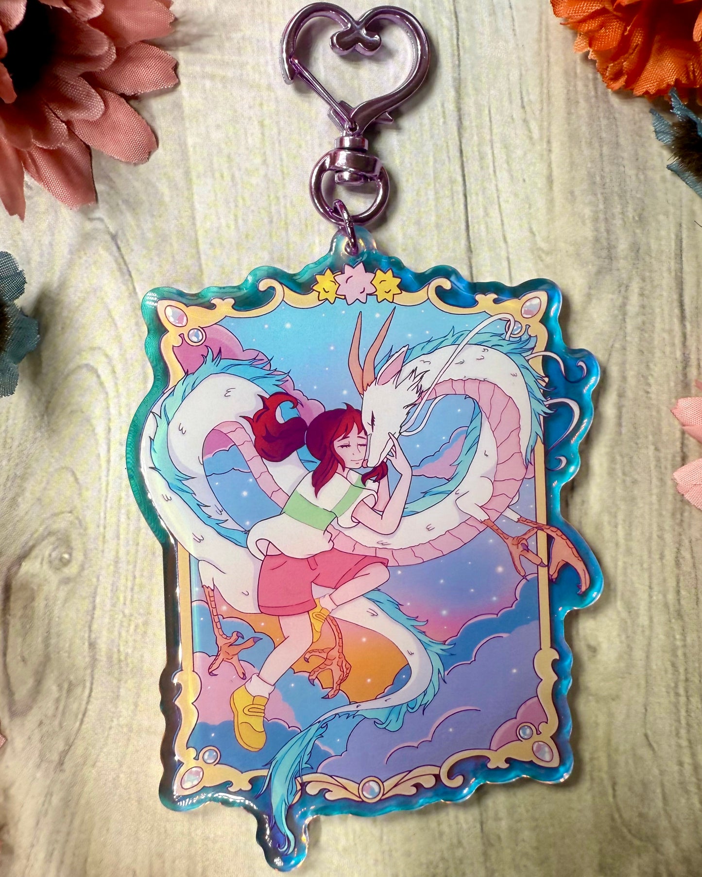 Haku & chihiro keychain