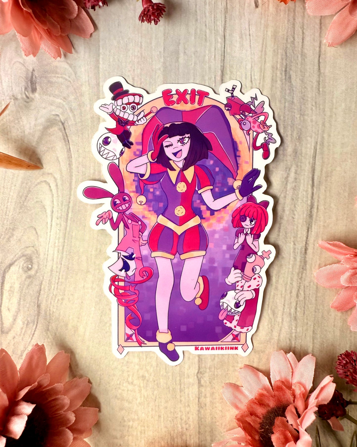 The amazing digital circus keychain / sticker