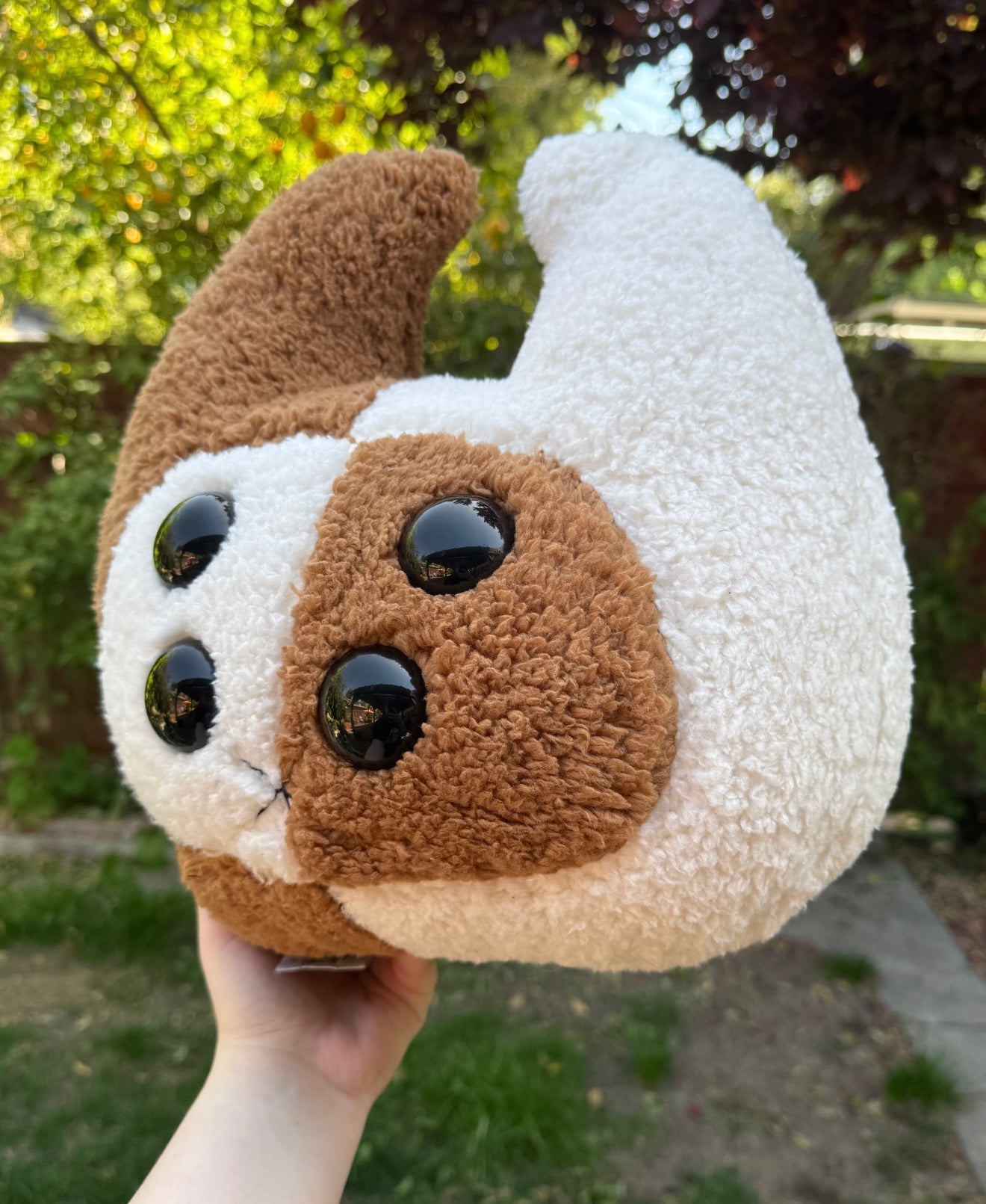 Beetle pillow ( half brown and white )