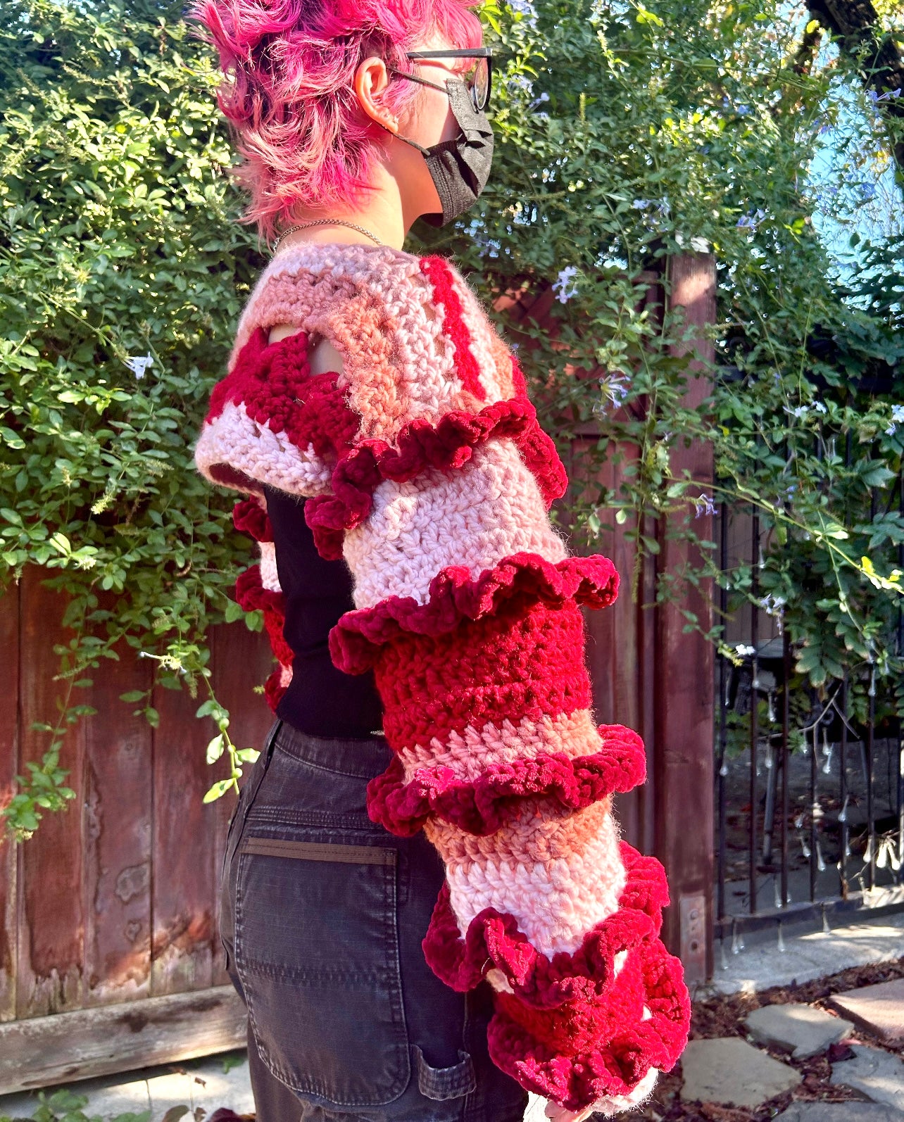 Crochet clown bolero top