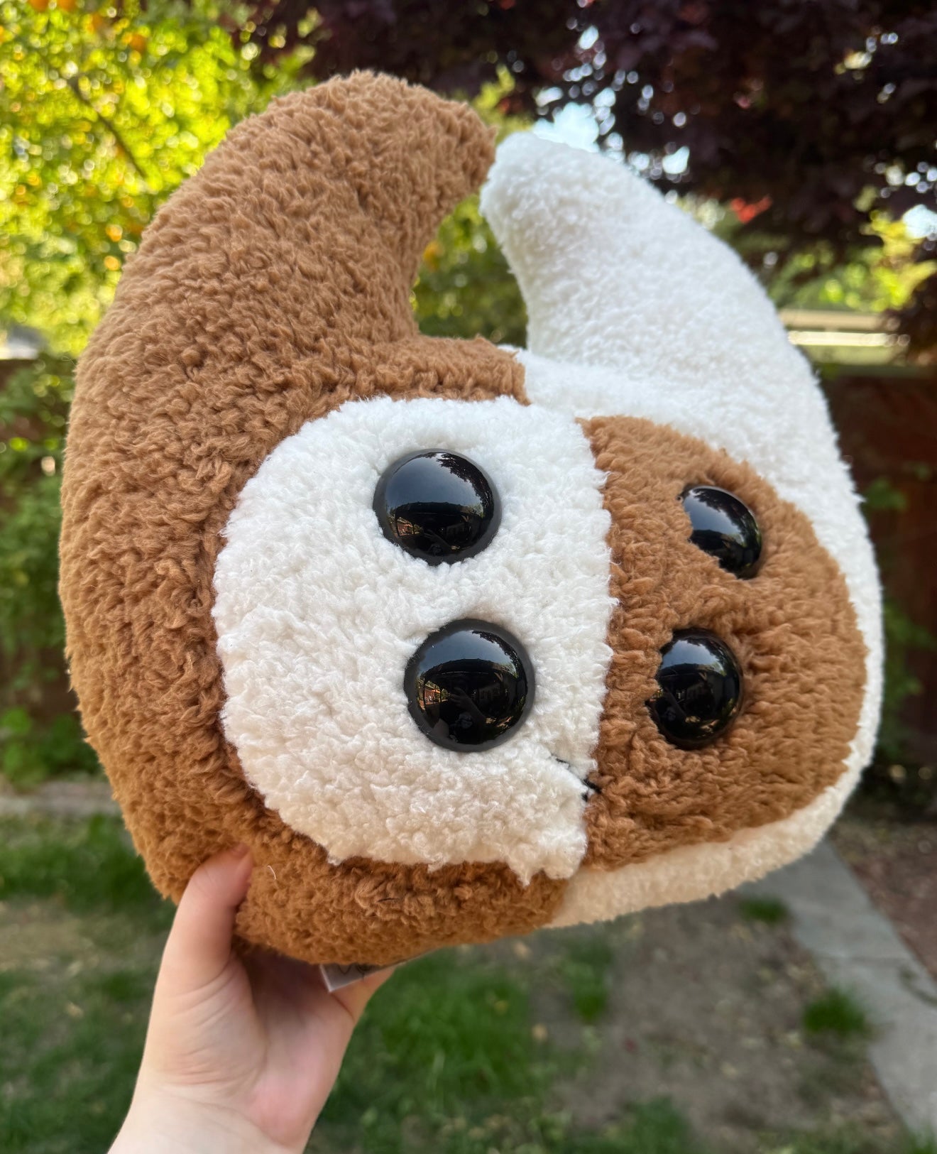 Beetle pillow ( half brown and white )