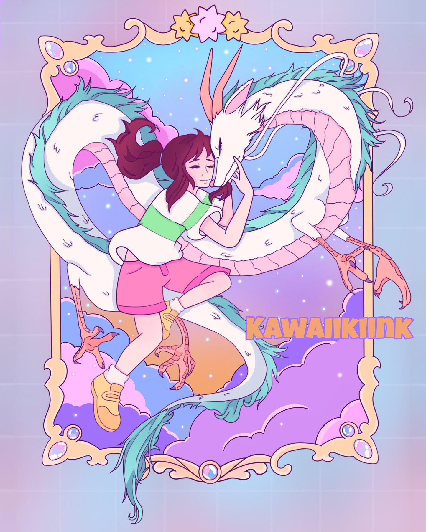 Haku & chihiro keychain