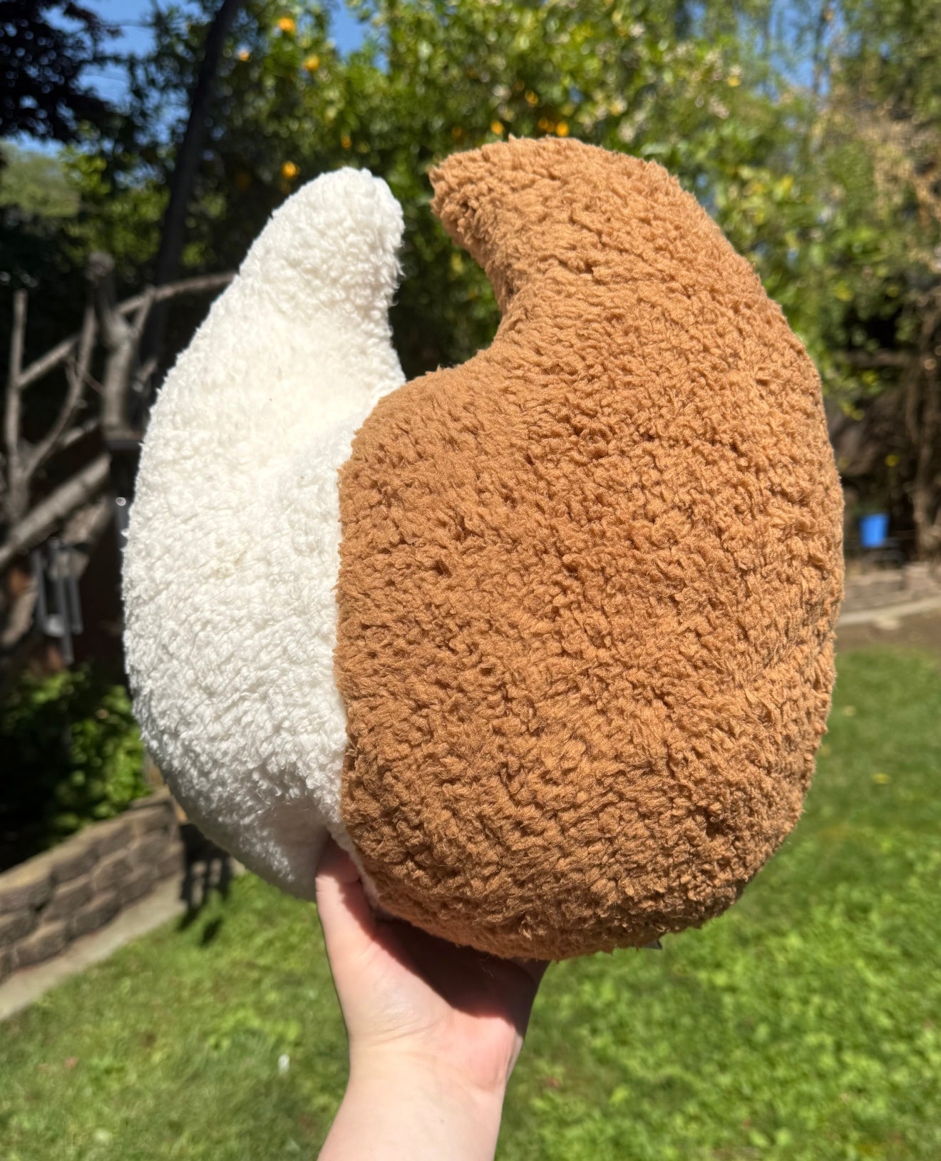 Beetle pillow ( half brown and white )