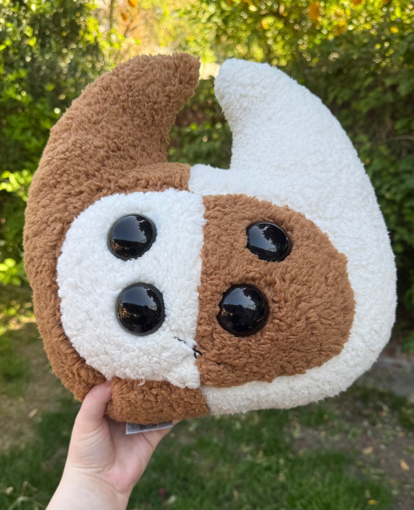 Beetle pillow ( half brown and white )