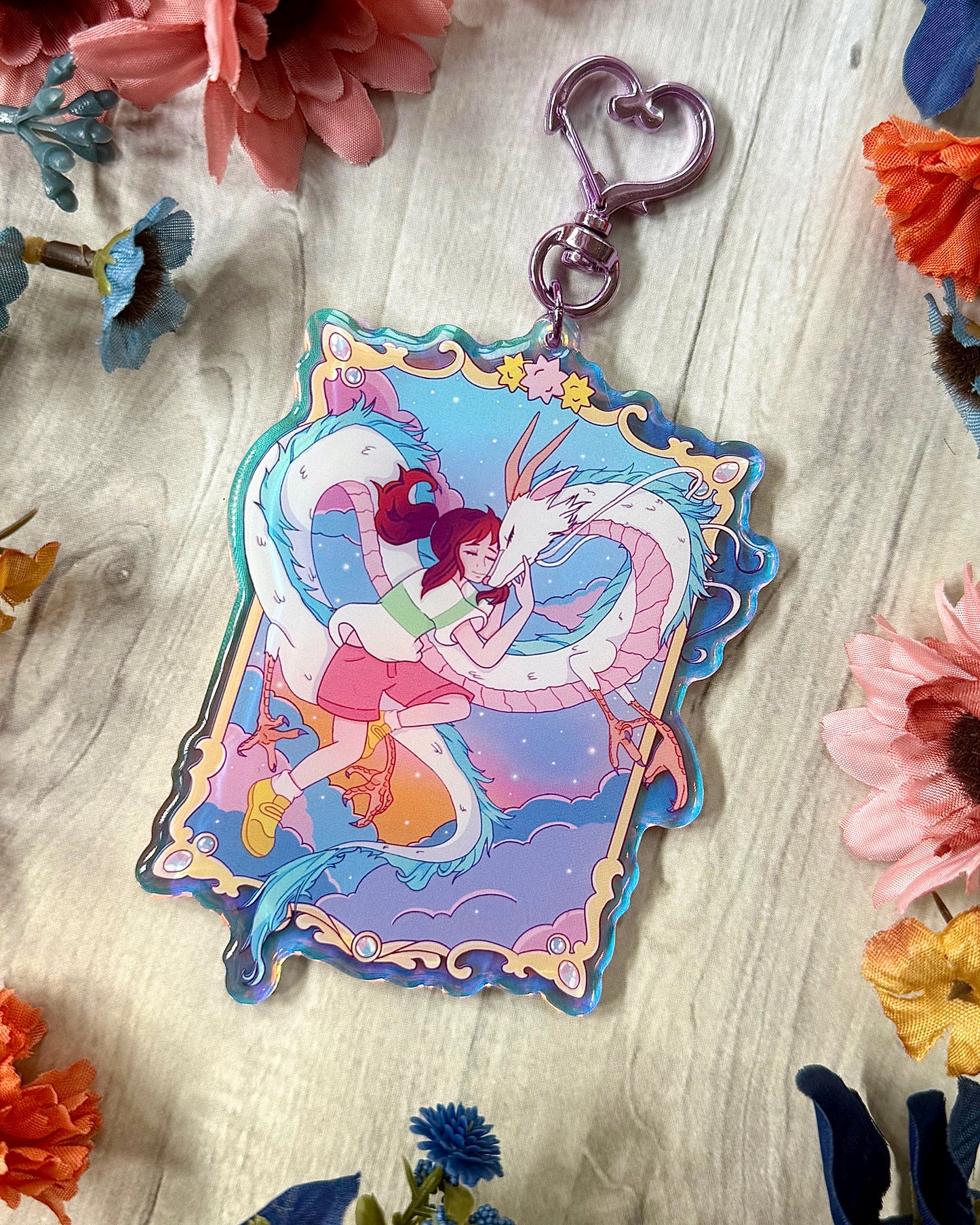 Haku & chihiro keychain