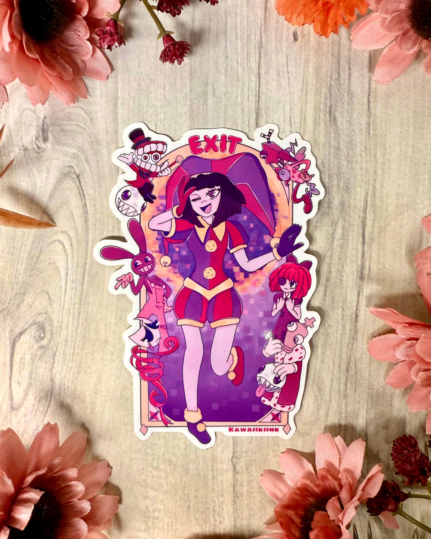 The amazing digital circus keychain / sticker