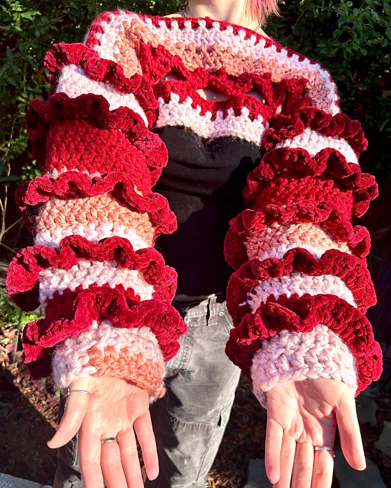 Crochet clown bolero top