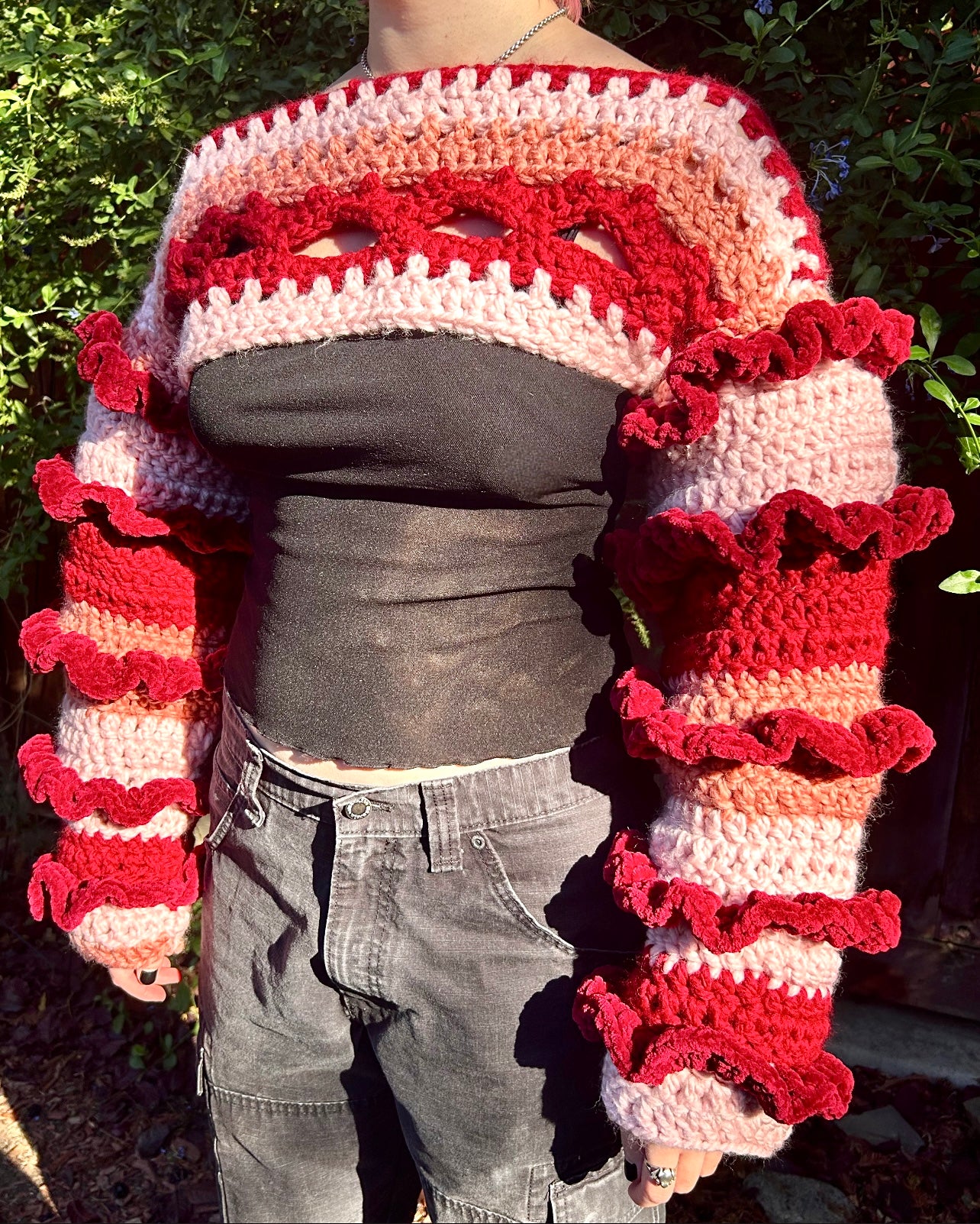Crochet clown bolero top