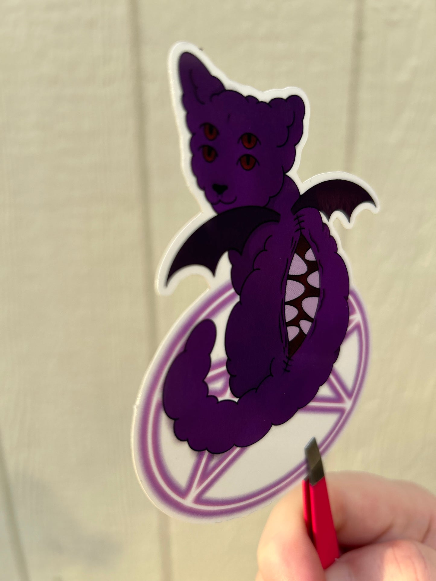 Satanic demon cat sticker