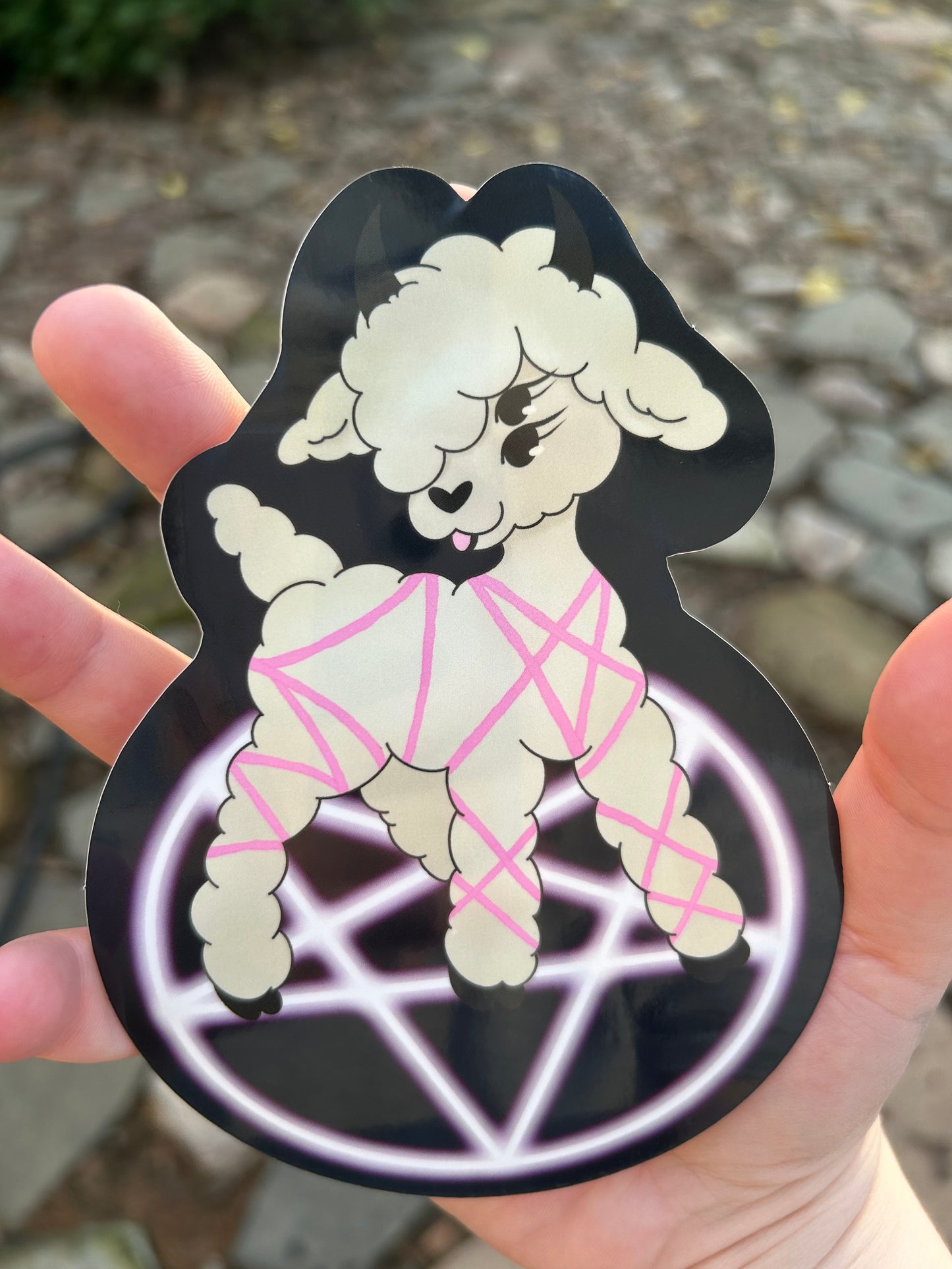 Satanic lamb sticker