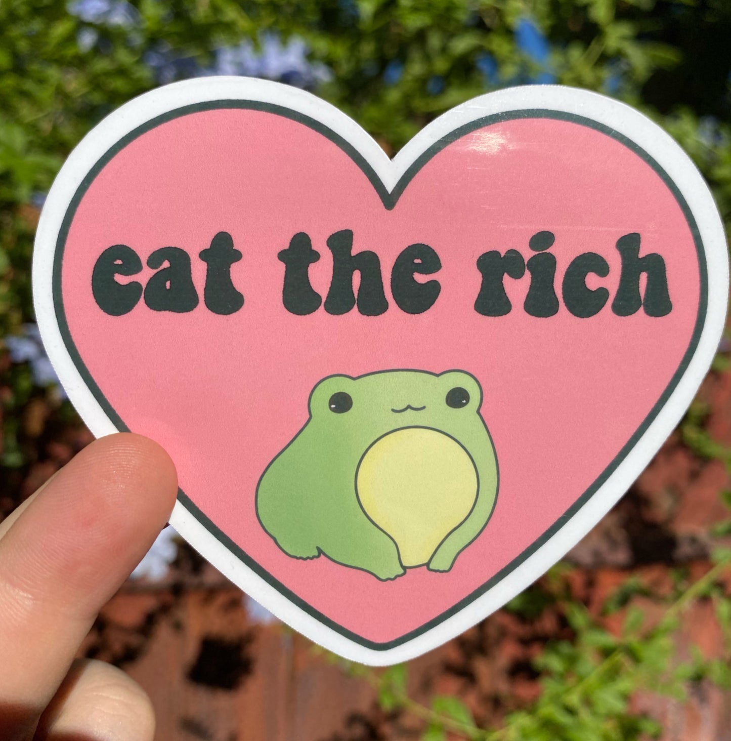 EAT THE RITCH ( frog sticker )