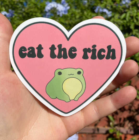 EAT THE RITCH ( frog sticker )