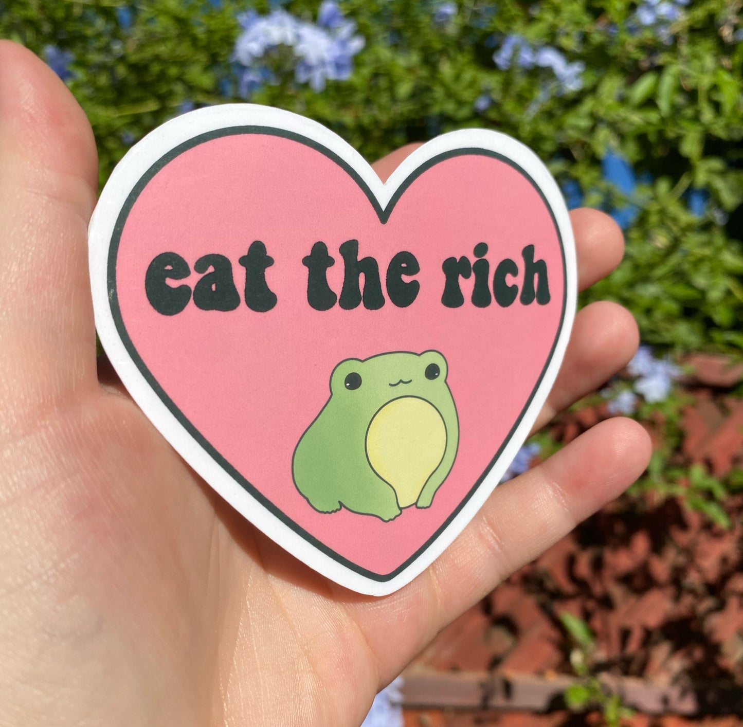 EAT THE RITCH ( frog sticker )