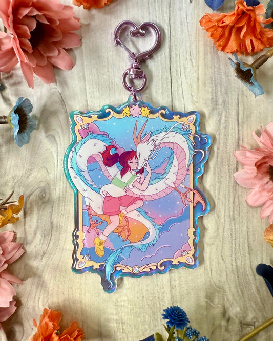 Haku & chihiro keychain