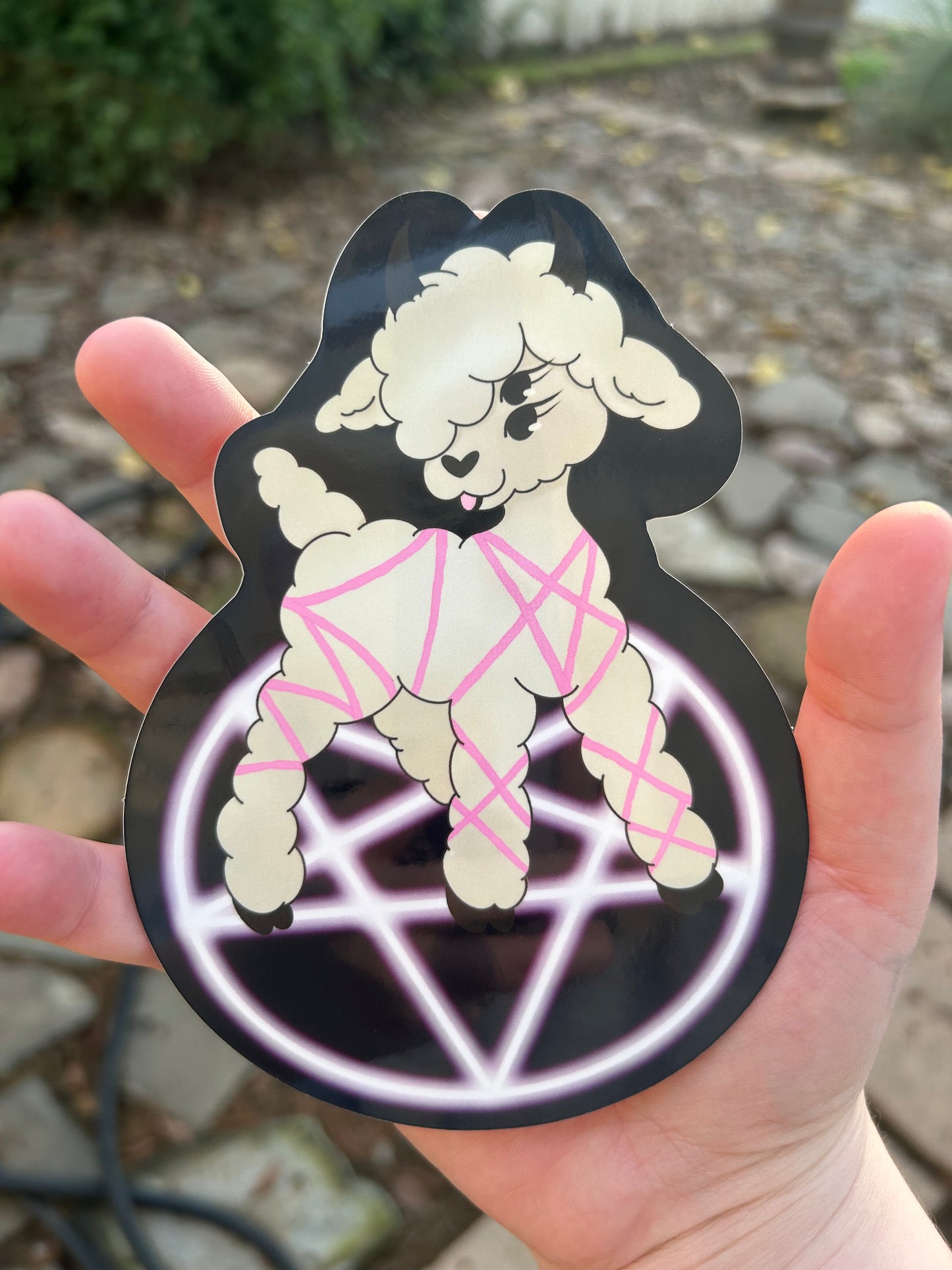 Satanic lamb sticker