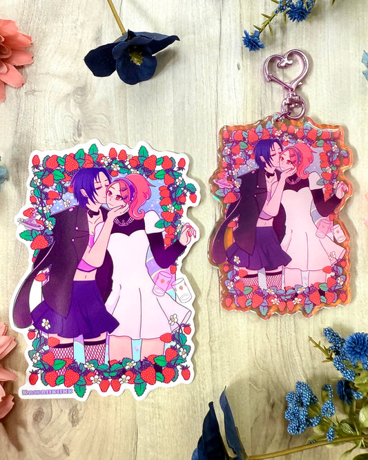 Nana and hatchi sticker / keychain