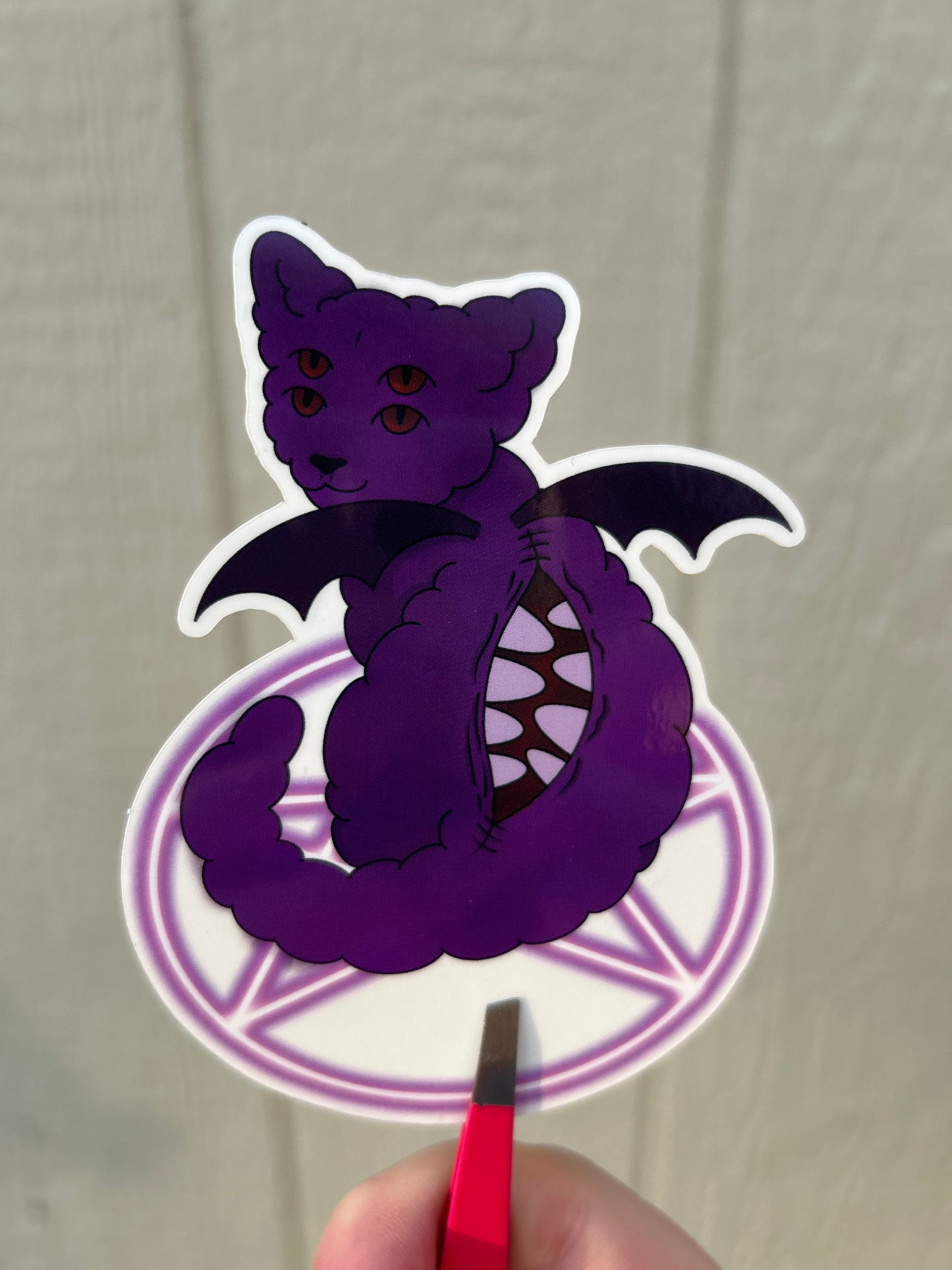 Satanic demon cat sticker