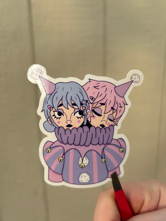 Twin clown stickers