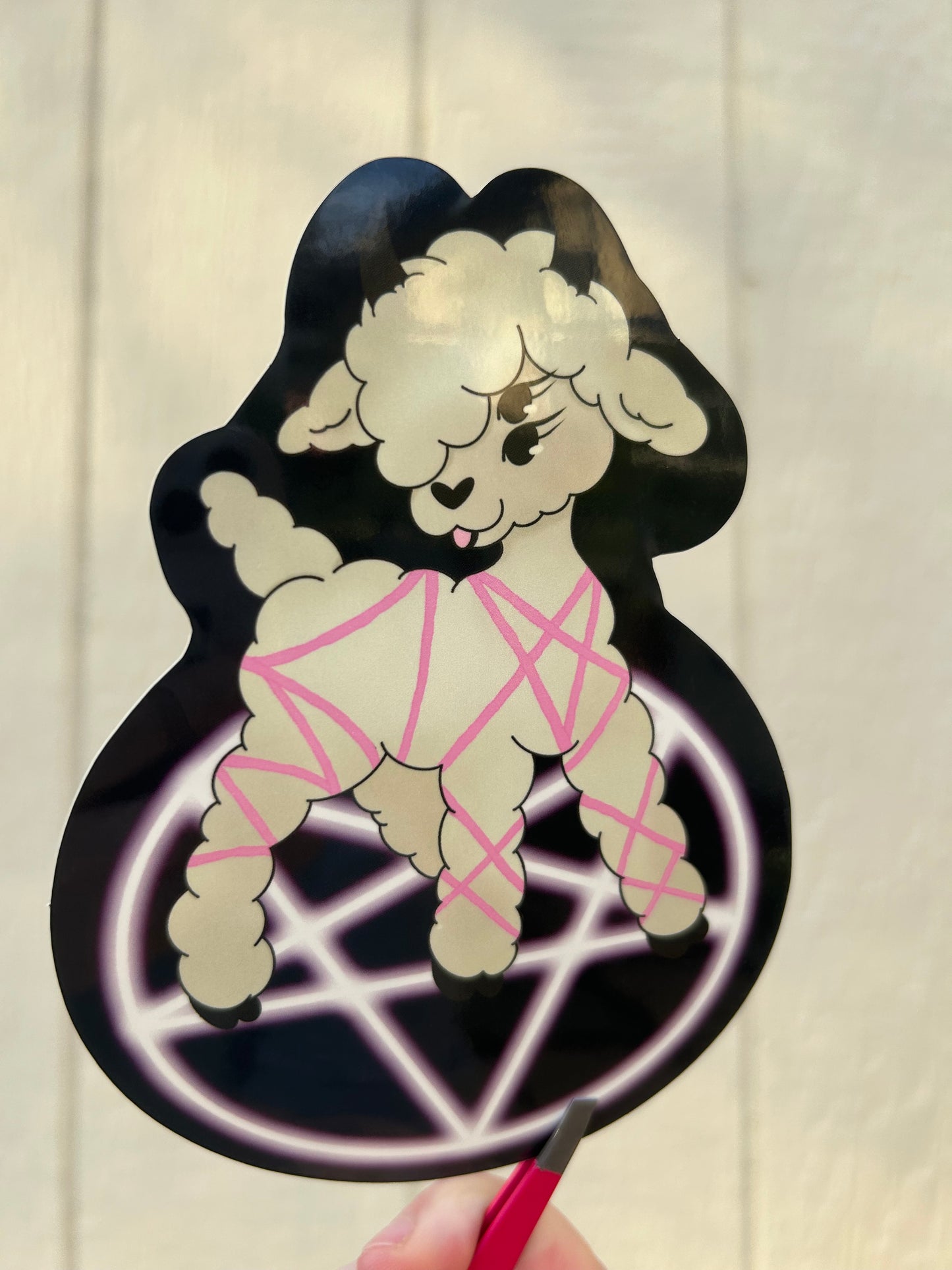 Satanic lamb sticker