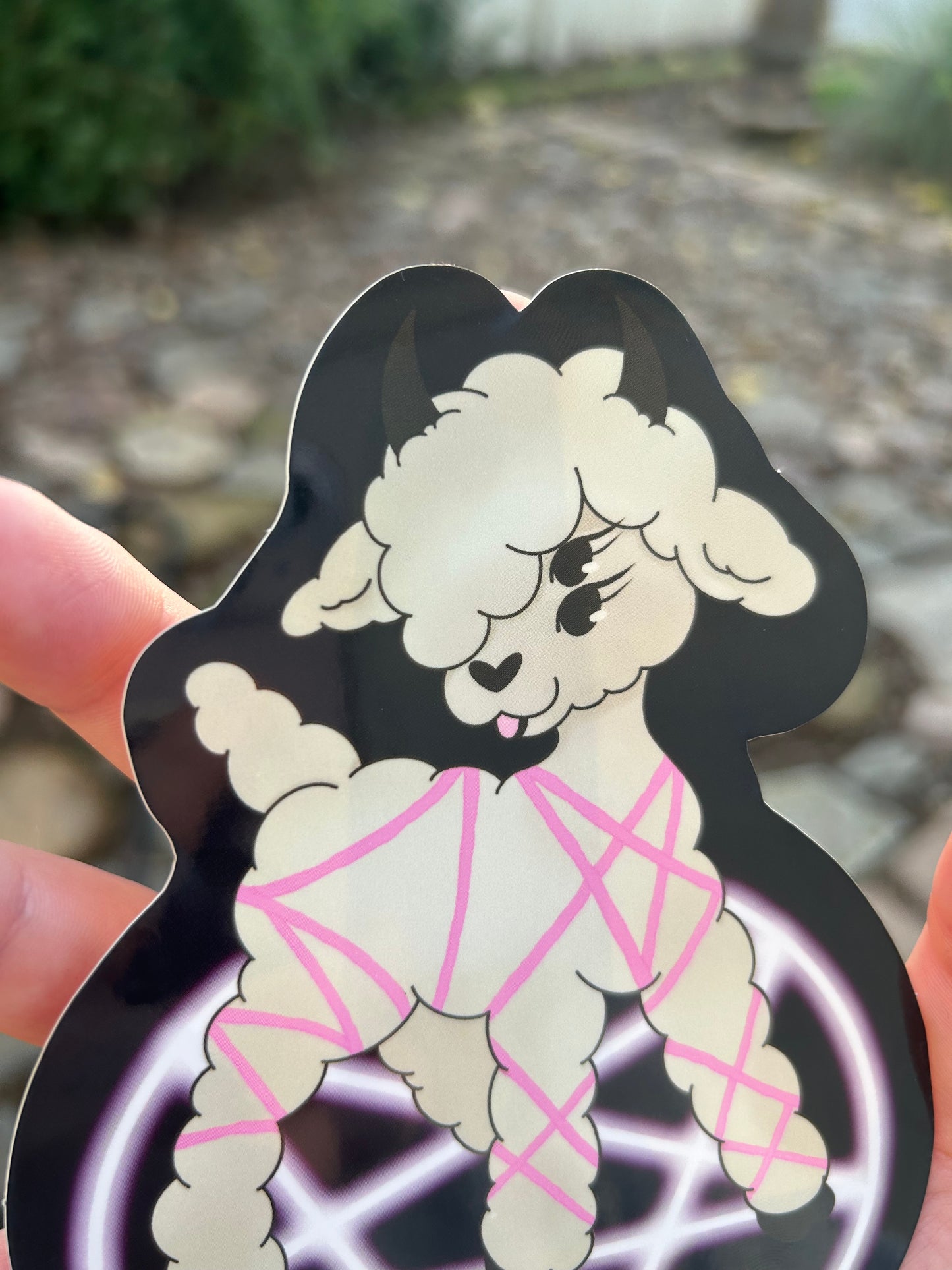 Satanic lamb sticker