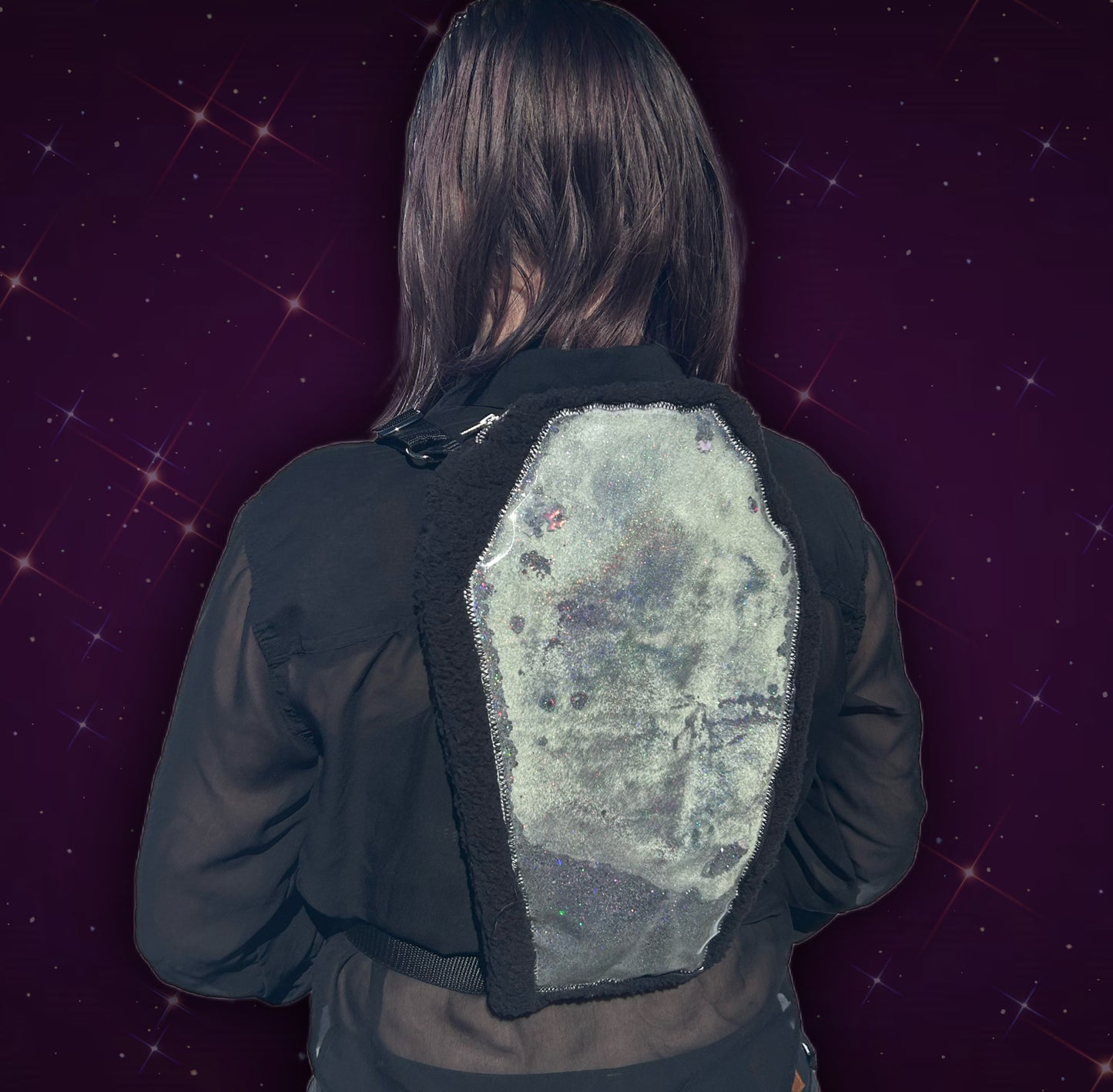 Glow in the dark coffin backpack