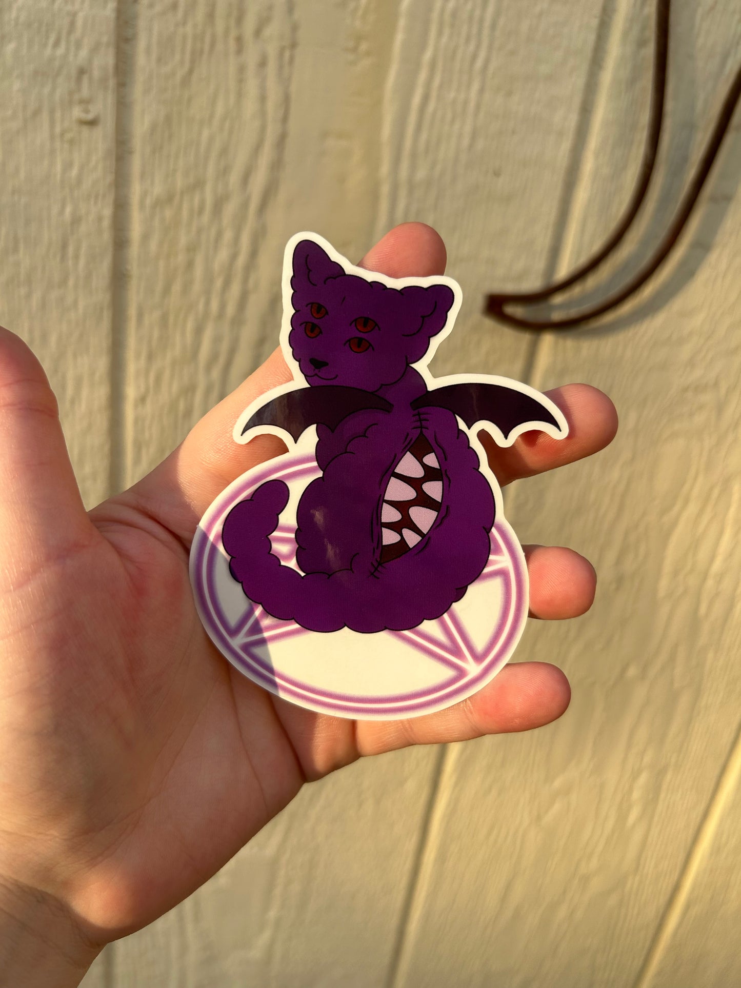 Satanic demon cat sticker