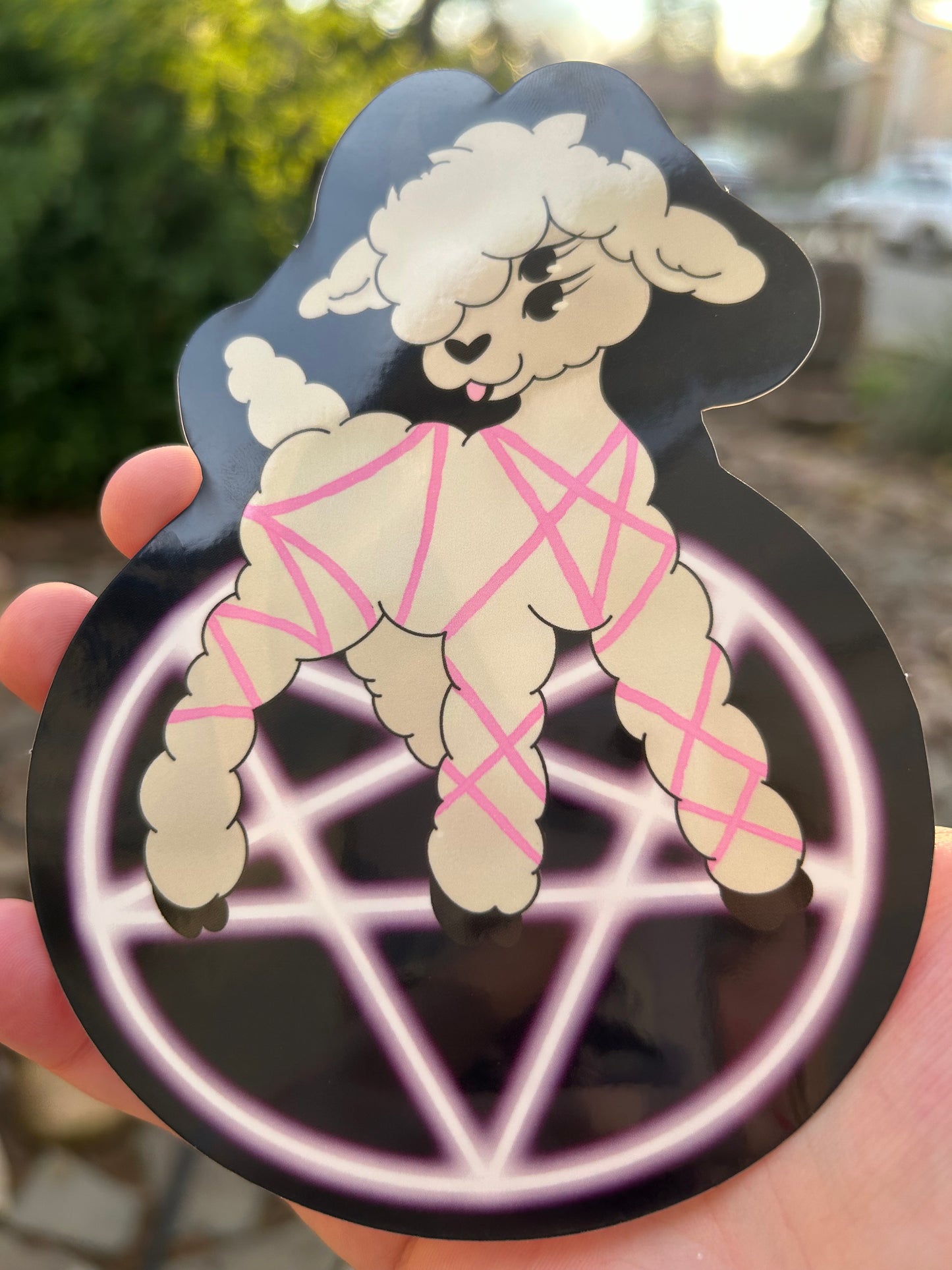 Satanic lamb sticker