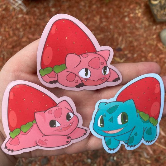 Strawberry Bulbasaur Stickers