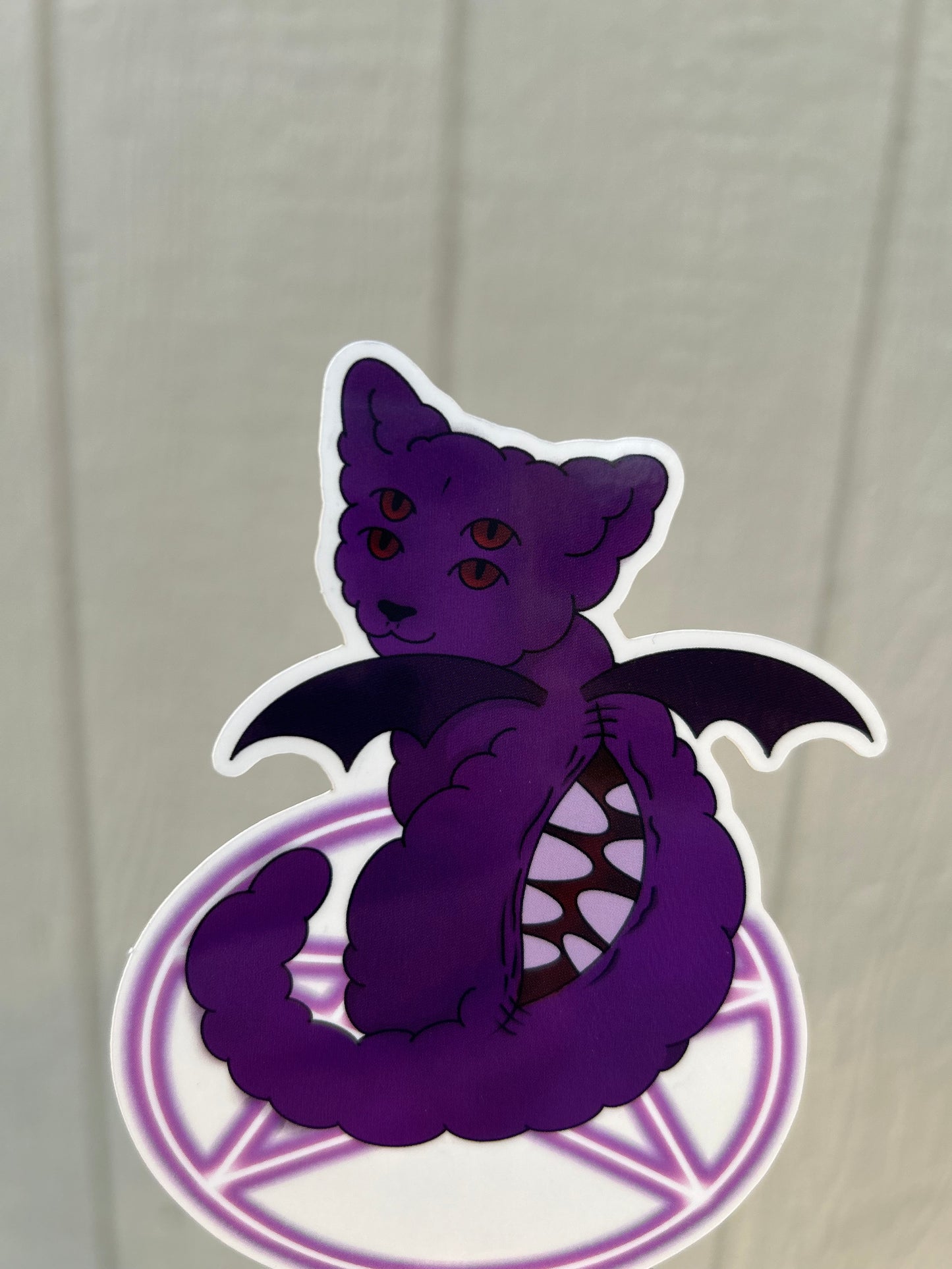 Satanic demon cat sticker