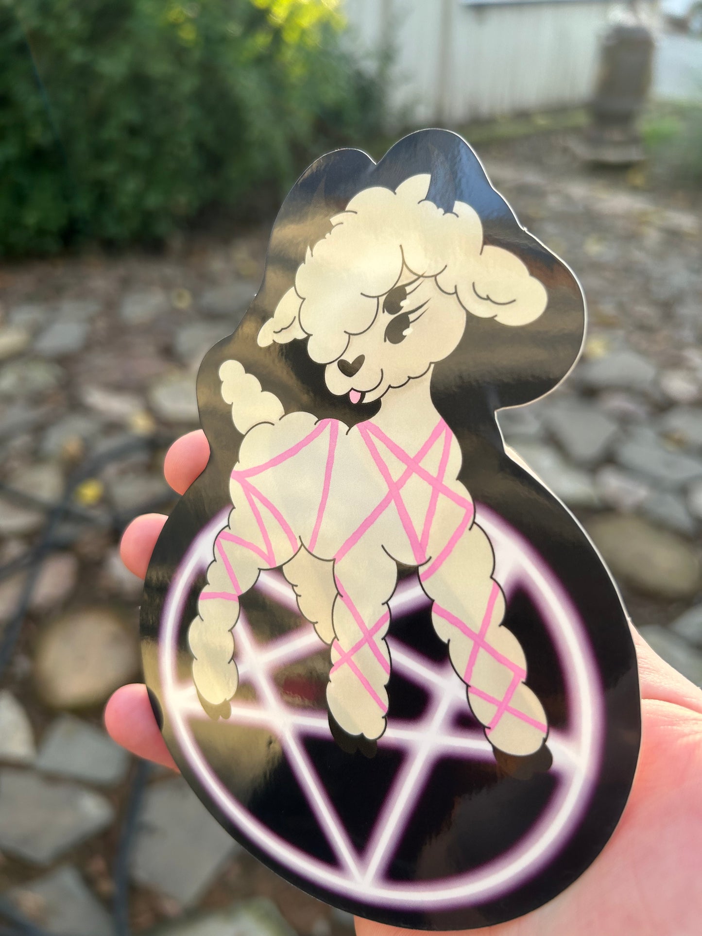 Satanic lamb sticker