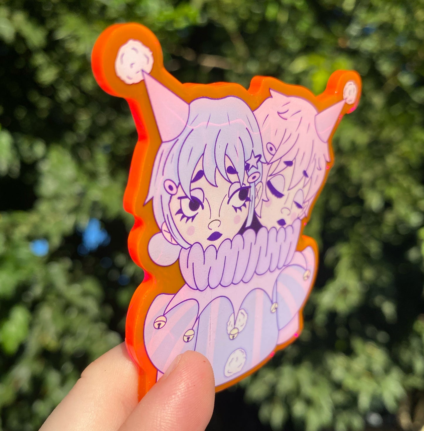 Twin clown pin