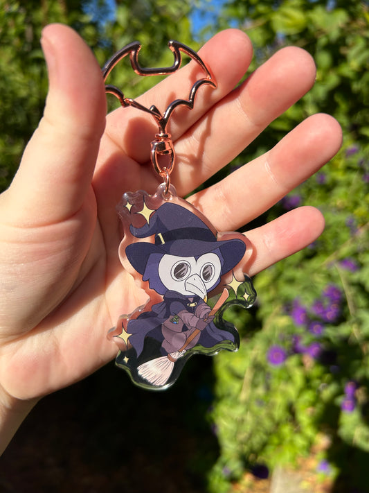 Plague doctor witch keychain